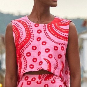 Farmrio octocool pink crop top